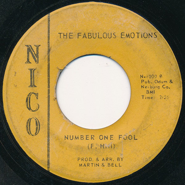 The Fabulous Emotions : Funky Chicken / Number One Fool (7")