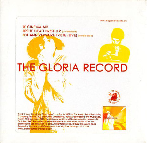 The Gloria Record : Cinema Air (CD, Promo)