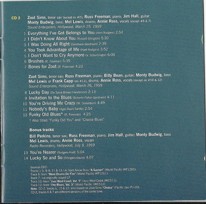 Zoot Sims Meets Lambert, Hendricks & Ross : Los Angeles 1959 (2xCD, Comp)