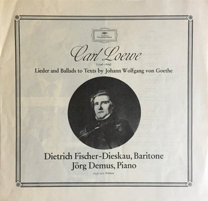Loewe* - Dietrich Fischer-Dieskau • Jörg Demus : Lieder Und Balladen, Vol. II (LP)