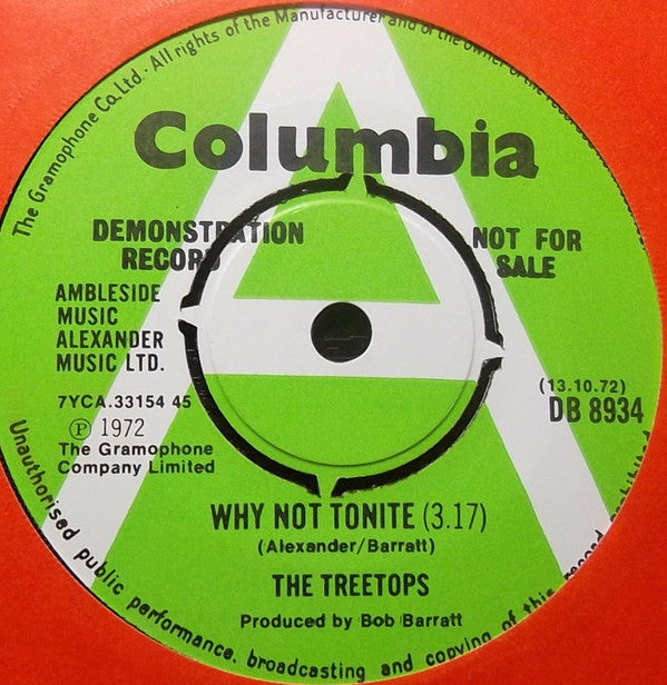 The Treetops : Why Not Tonite (7", Single, Promo)