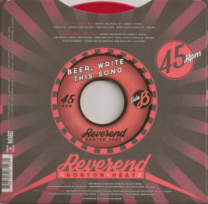 Reverend Horton Heat : It's A Rave-Up / Beer, Write This Song (7", RSD, Single, Ltd, Red)