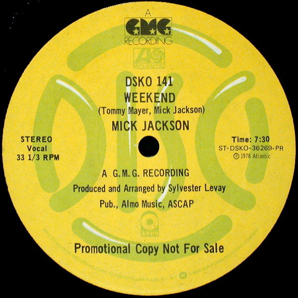 Mick Jackson : Weekend (12", Single, Promo)