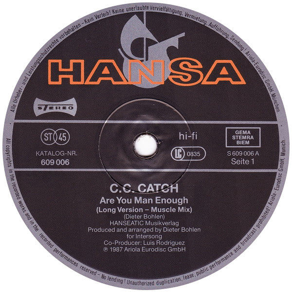 C.C. Catch : Are You Man Enough (Long Version - Muscle Mix) (12", Maxi)