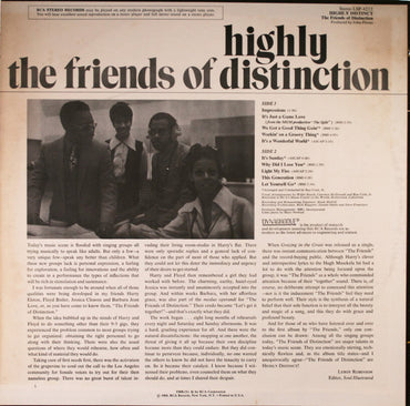 The Friends Of Distinction : Highly Distinct (LP, Album, Roc)