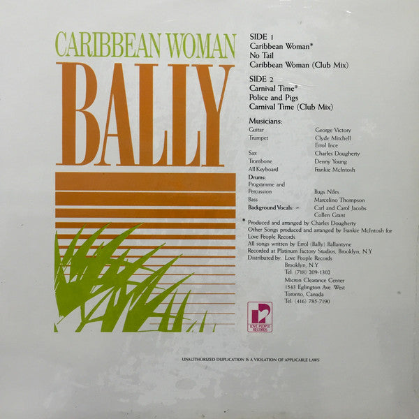 Bally : Caribbean Woman (LP)