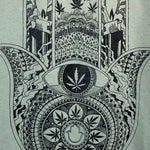 Marijuana Mandala Hamsa, used novelty shirt (S)